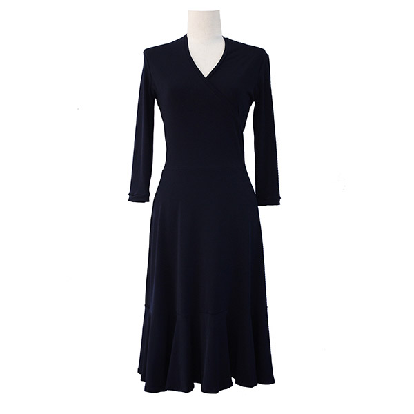 Ash Dress with Sleeves in Navy – Zilpah Tart