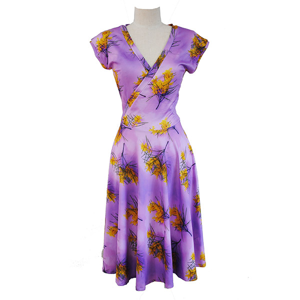 Cross Front Dress in Wattle Print – Zilpah Tart