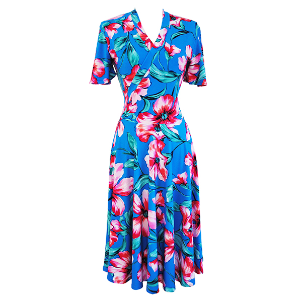 Limited Edition! Flutter Sleeve Dress in Aqua & Pink Floral Print ...