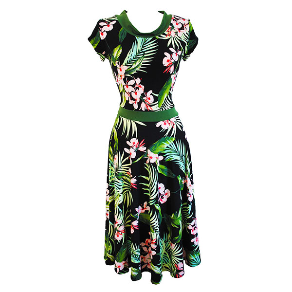 Limited Edition Magenta Dress in Tropical Nights Print